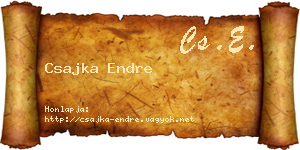 Csajka Endre névjegykártya