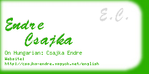 endre csajka business card